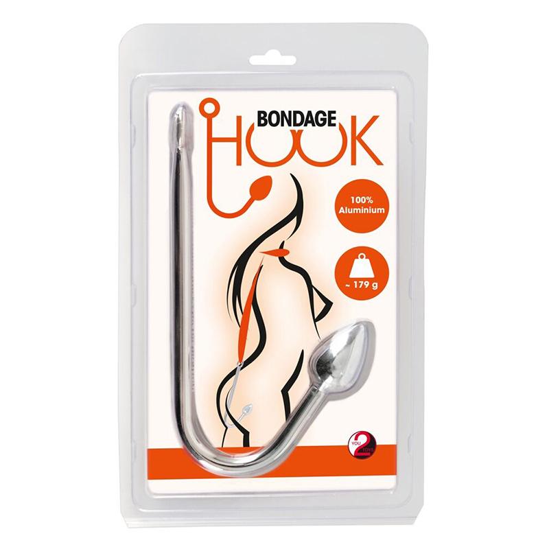 Analna kuka Bondage Hook, 24cm, Siva