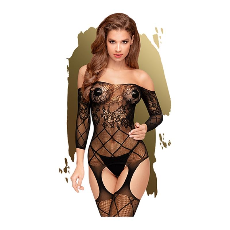 Ženske seksi čarape za celo telo Top Notch, Crne