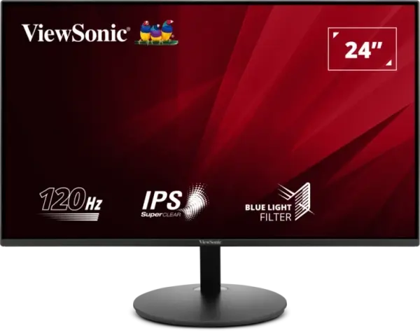 ViewSonic Monitor 24, VA24E1-H, 1920x1080, Full HD, IPS, 5ms, 120Hz, VGA, HDMI, Frameless