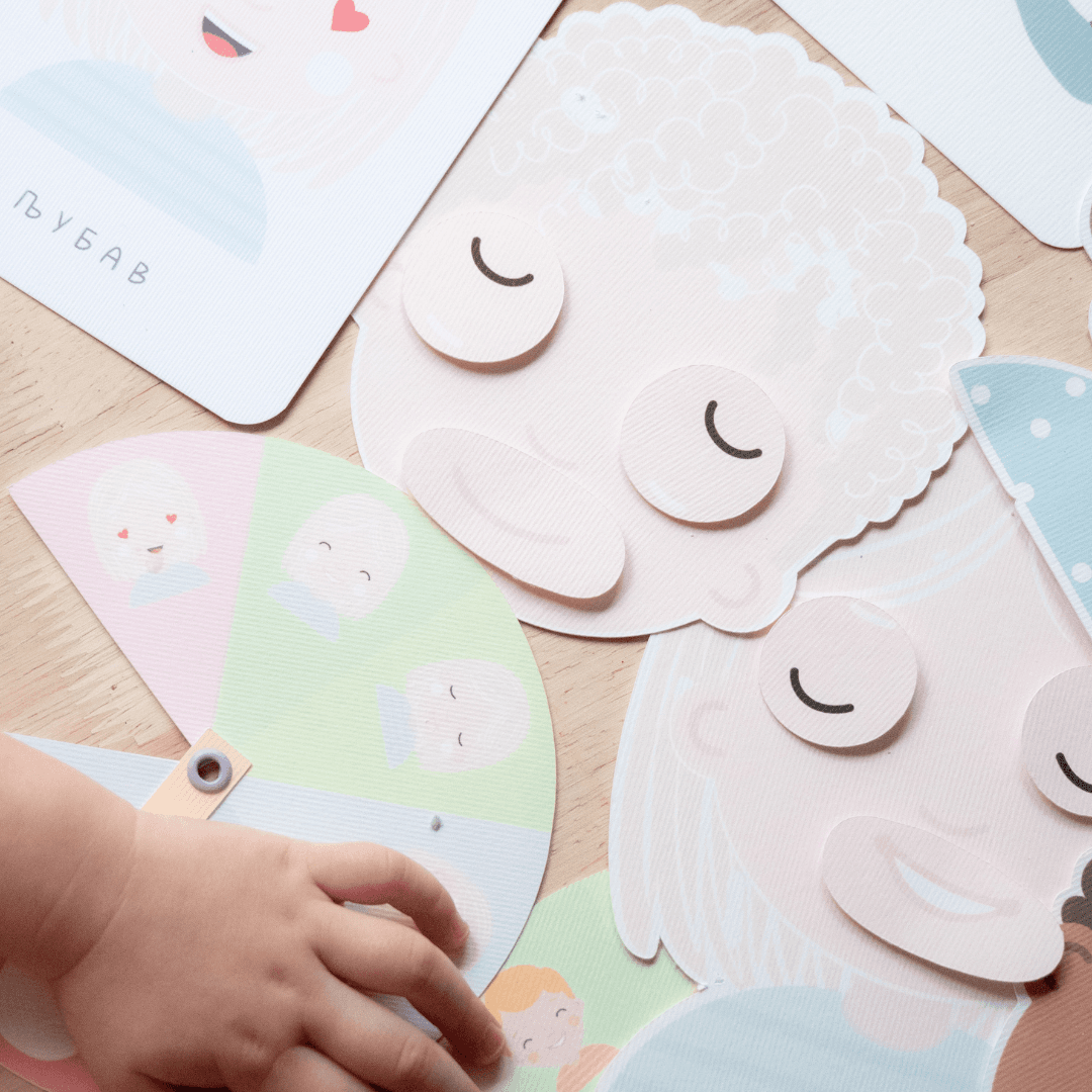 It's a moms world Set Edukativnih kartica za decu Emocije, vežbice i točak osećanja