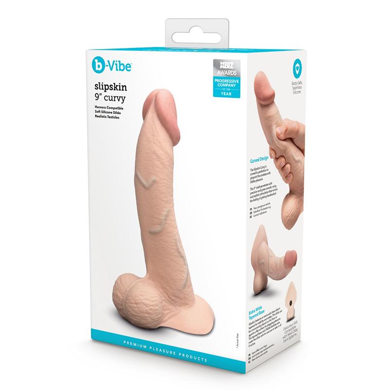 B-Vibe Dildo Slipskin Curvy, 22cm, Boja kože