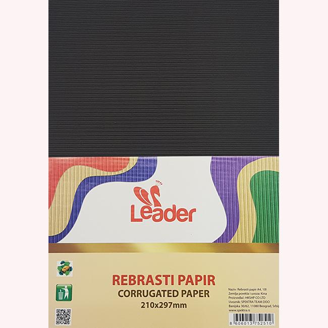 Rebrasti papir A4, Crni