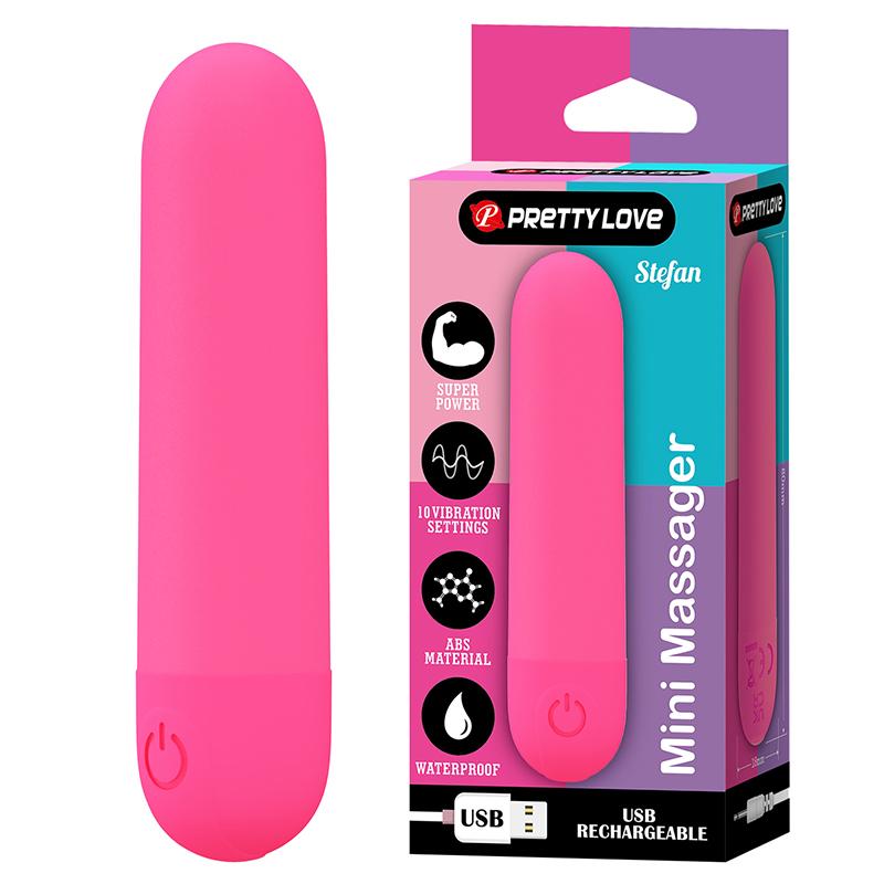 Vibro metak Stefan, 8cm, Roze