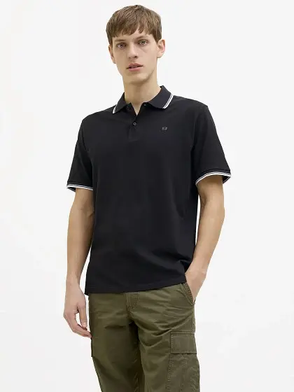 JJ Rebel Muška polo majica 12271166, Crna