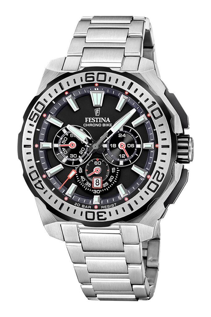 Festina Muški kvarcni sat Chrono Bike, Crno-srebrne boje