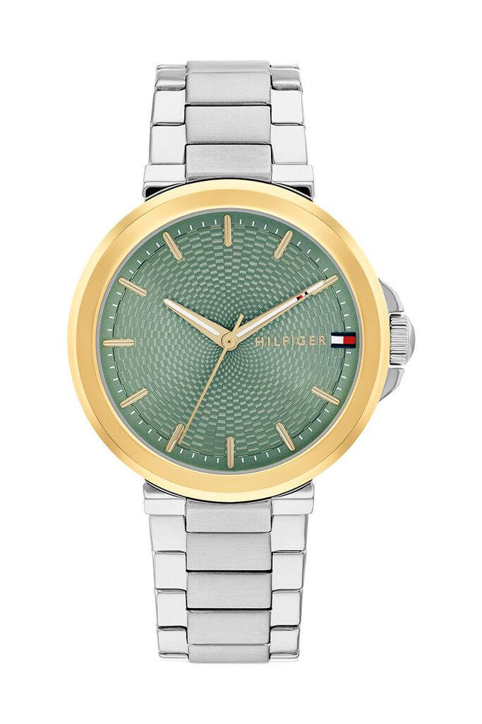 Tommy Hilfiger Ženski kvarcni sat, Zeleno-srebrne boje