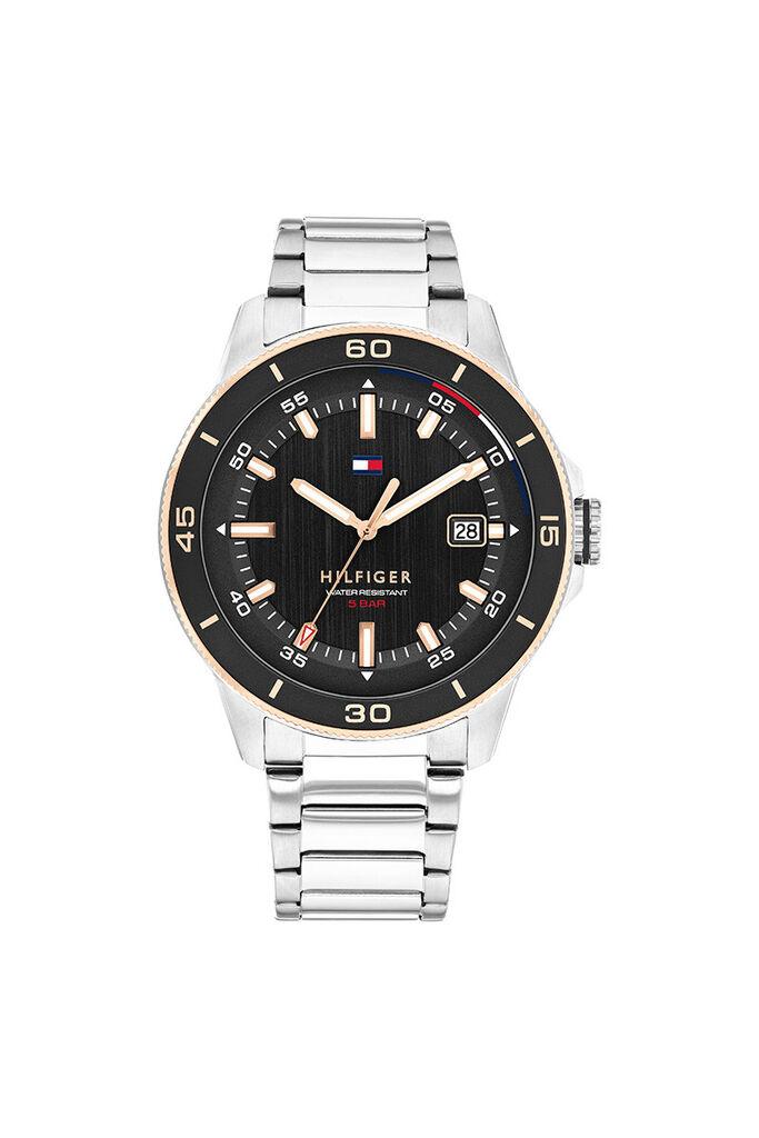 Tommy Hilfiger Muški kvarcni sat, Crno-srebrne boje