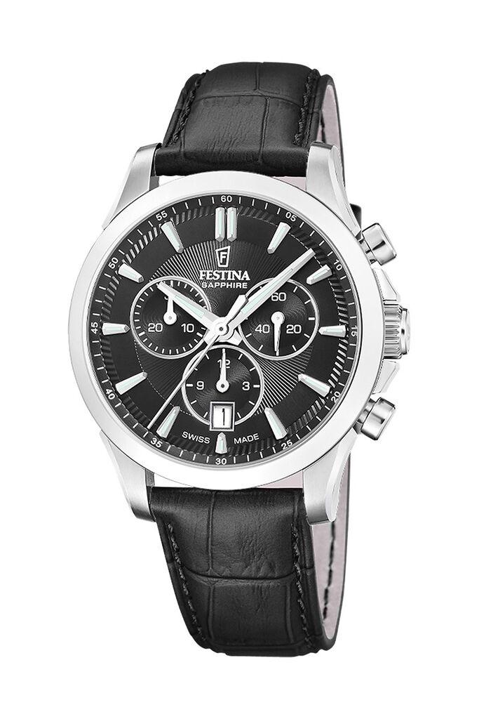 Festina Muški kvarcni hronograf sat Swiss Made, Crni