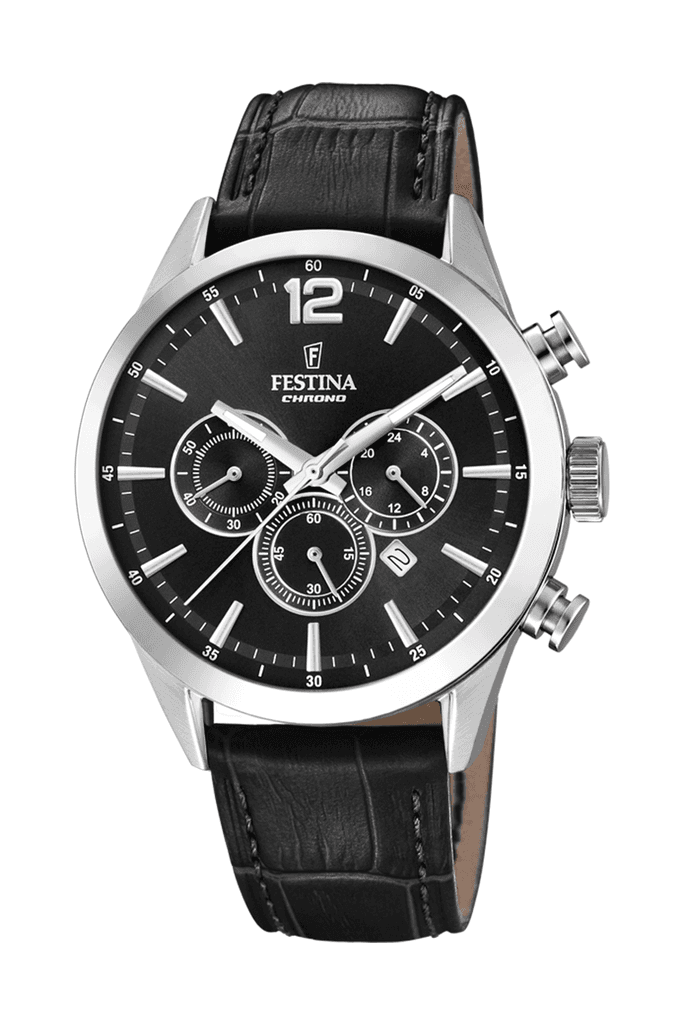 Festina Muški kvarcni hronograf sat Timeless, Crni