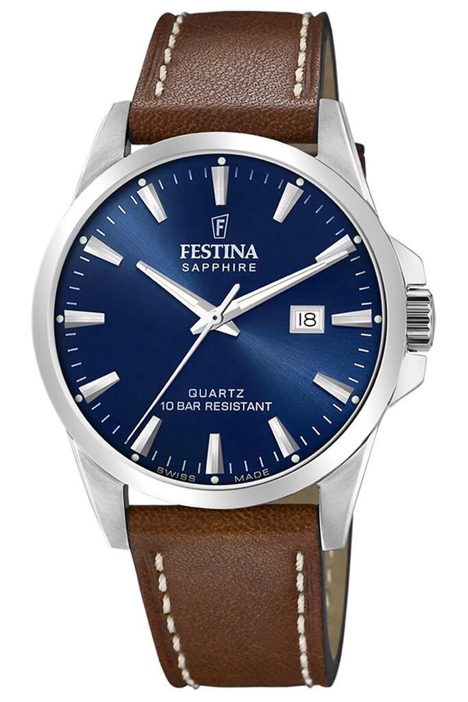 Festina Muški sat Swiss made, Plavo-braon