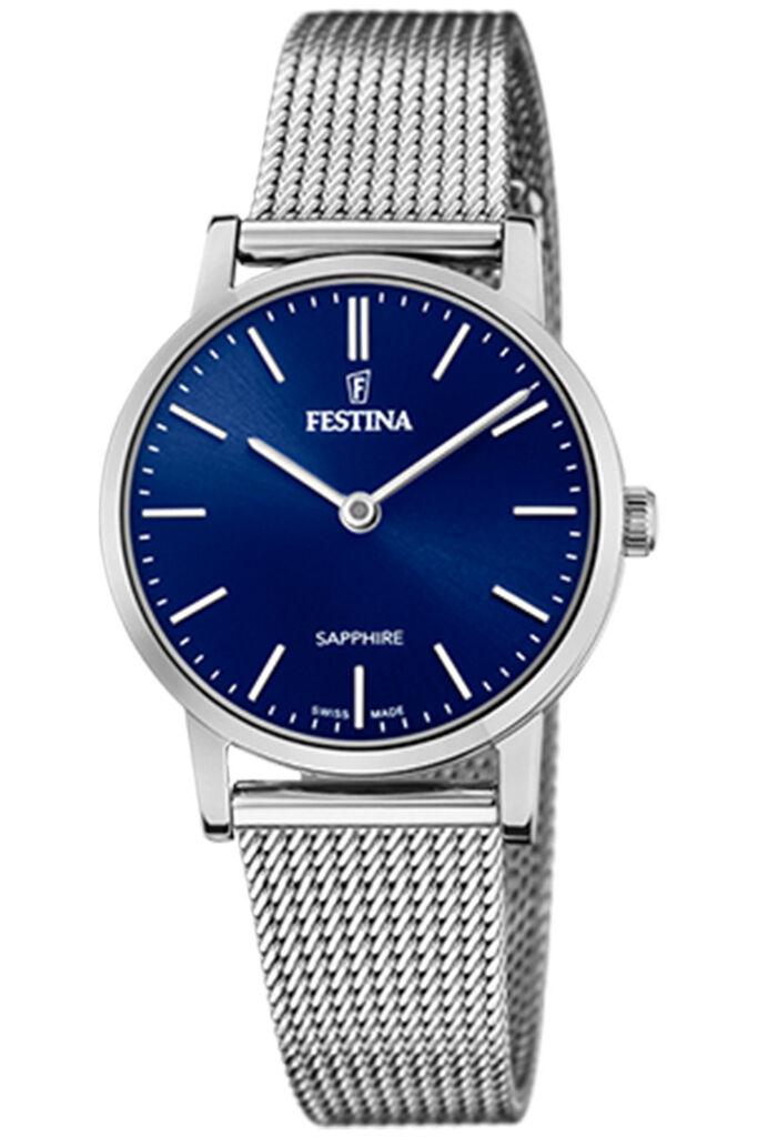 Festina Ženski elegantni klasični kvarcni sat, Plavo-srebrne boje