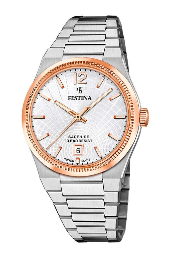 Festina Ženski kvarcni sat Swiss Made, Rose gold-srebrne boje