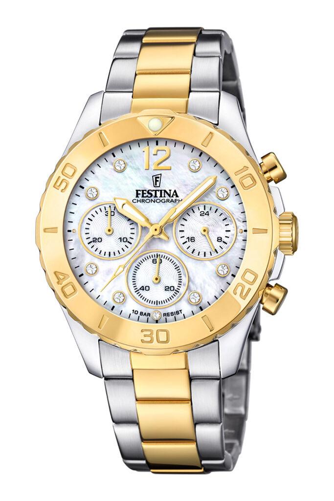 Festina Ženski hronograf sat sat, Zlatno-srebrne boje