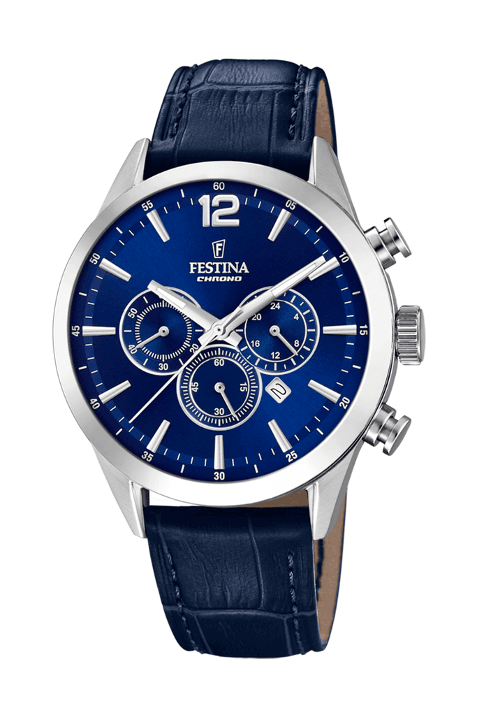 Festina Muški kvarcni hronograf sat Timeless, Plavi