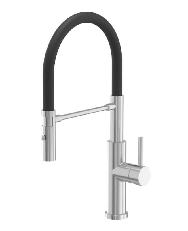 Quadron Slavina ANDY 3623523_BSBL, Čelična, Pomični izliv, Tuš funkcija, Sivo-crna