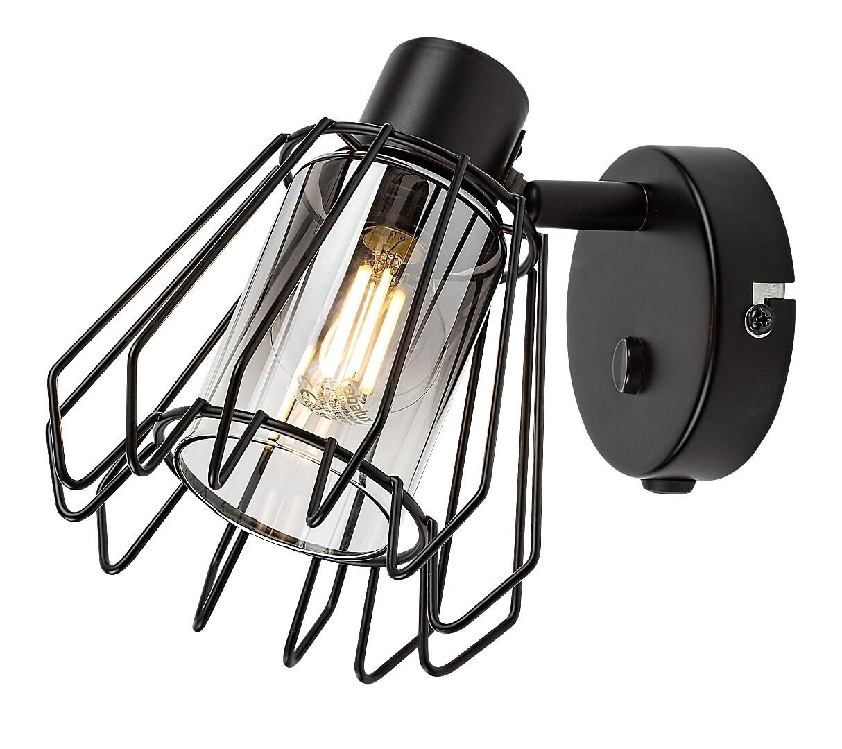Rabalux Zidna spot lampa Emerencia, 1xE14, Sa prekidačem, Crna