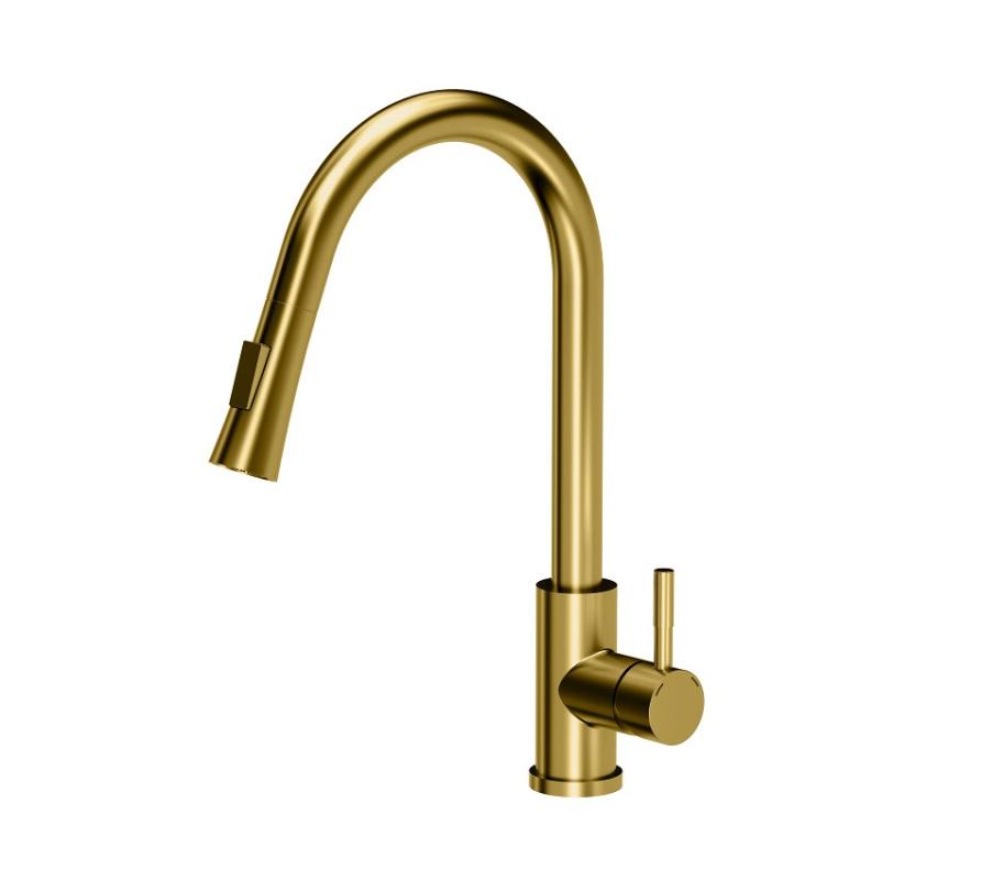 Quadron Slavina JULIA 3673500PVDG1, Čelična, Izliv na izvlačenje, Zlatne boje