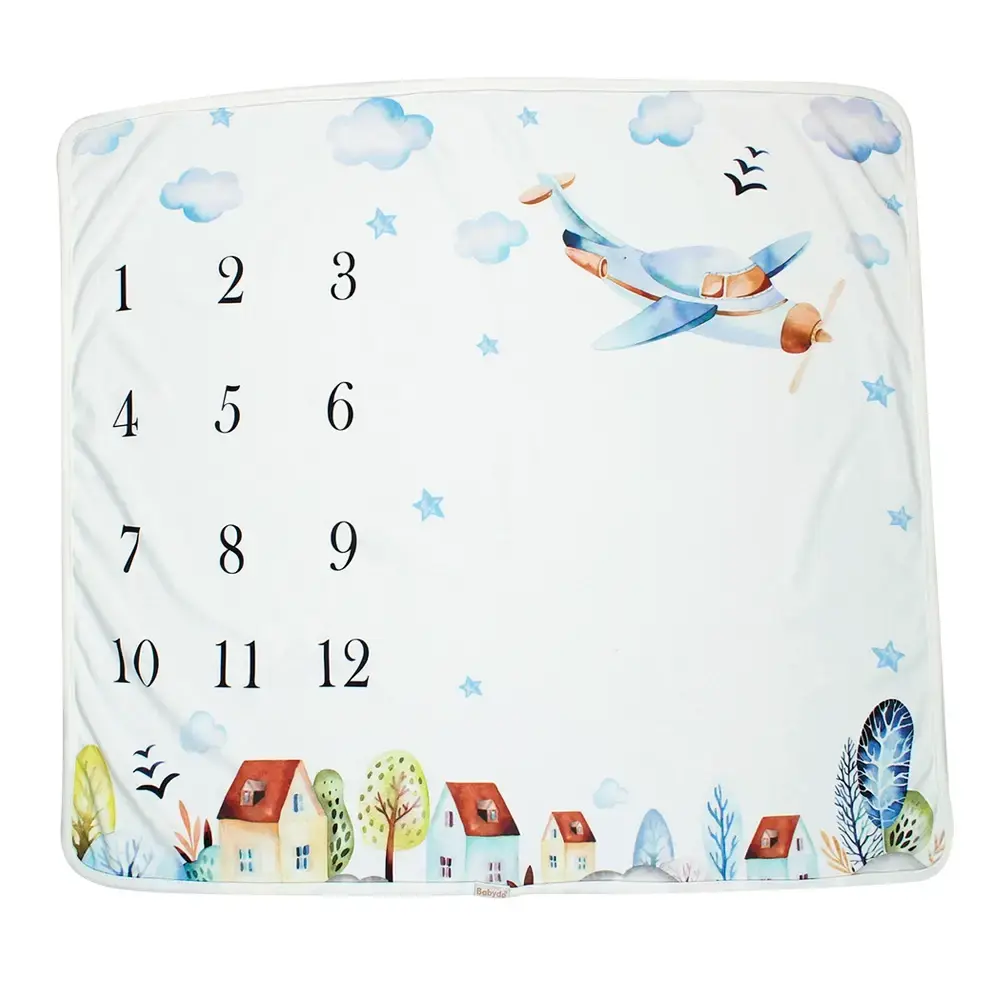 Bebekevi Set Podloga za slikanje i prekrivač za bebu Moon, Bela