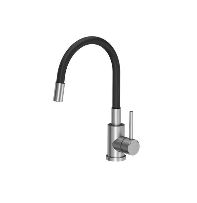 Quadron Slavina MAGGIE 3323503BL, Čelična, Pomični izliv na elastiku, Sivo-crna