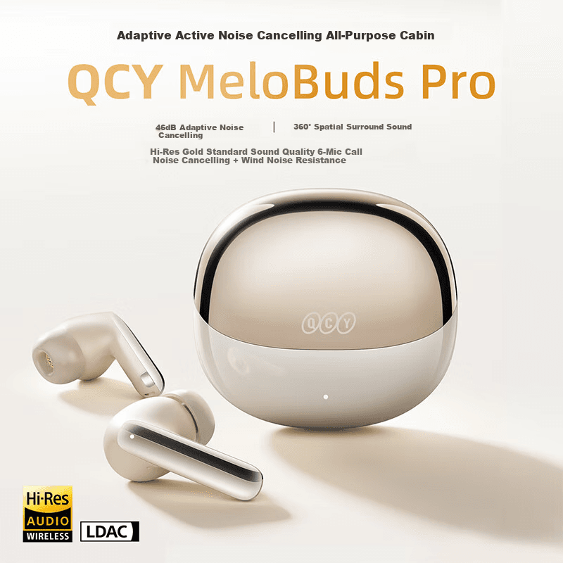 QCY Bežične Bluetooth slušalice MeloBuds Pro TWS, Zlatne boje