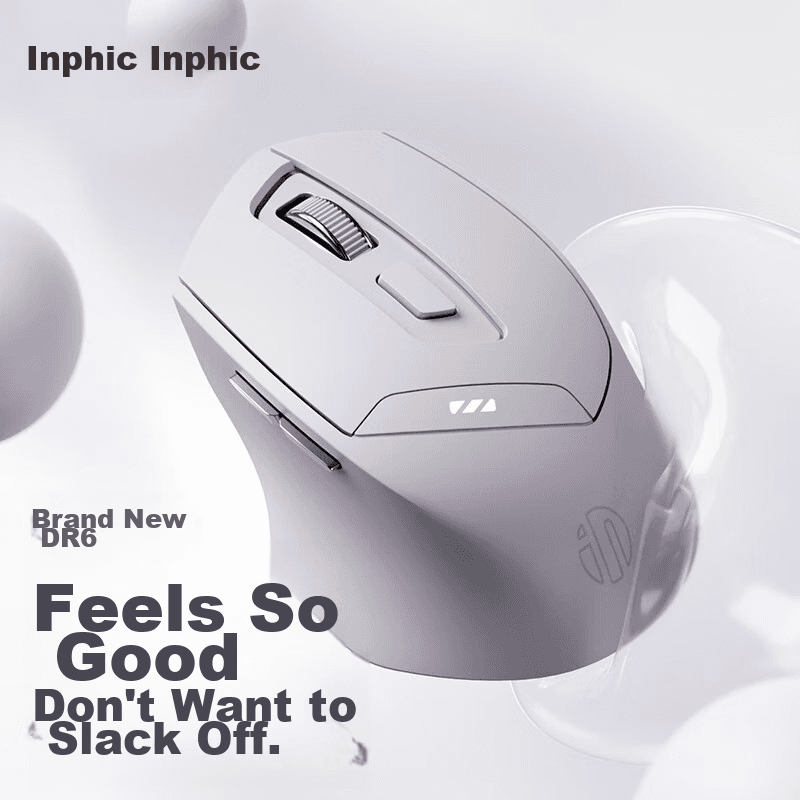 INPHIC Bežični DR6 Bluetooth miš, 1600 DPI, Sivi