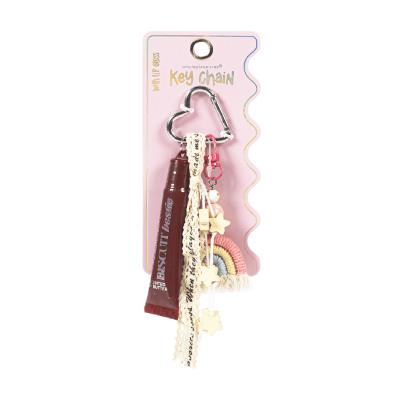 Tri Coastal Design Group S.R.L Sjaj za usne sa privezkom Candy Swirl - Biscuit bestie