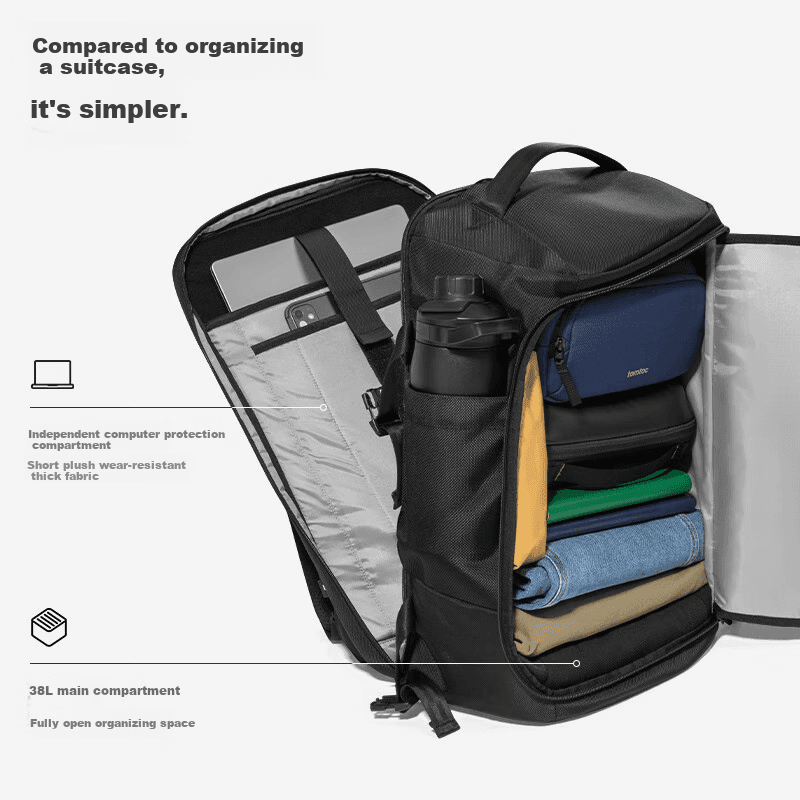 Tomtoc Putni ranac, 38 L, Crni