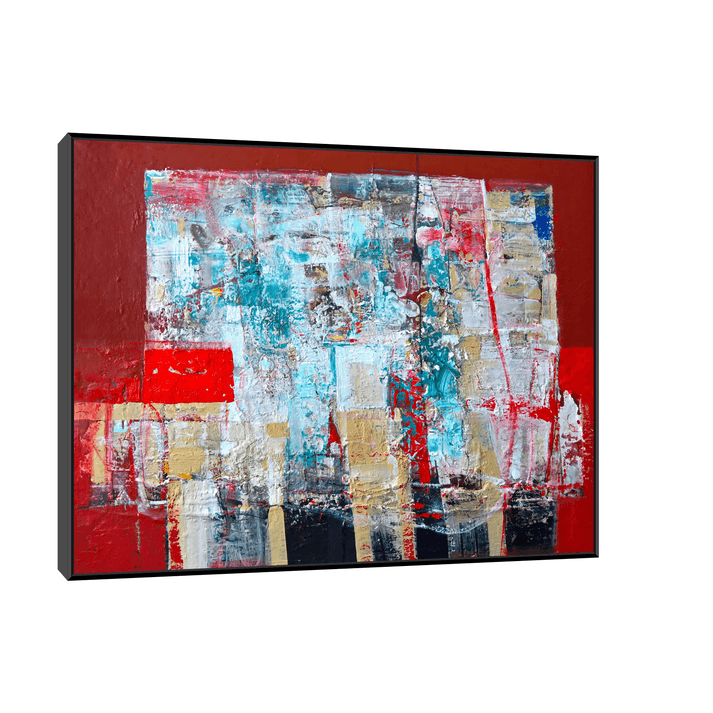 Canvas Slika na platnu Crvena ekspresija, Sa ramom, 100 x 75 cm, Crni