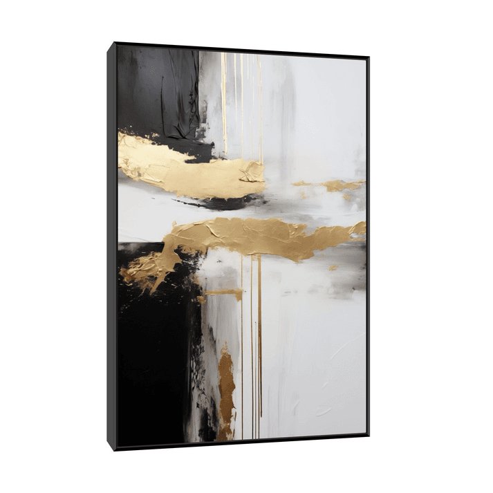 Canvas Slika na platnu Crno i zlatno II, Sa ramom, 30 x 45 cm, Crni