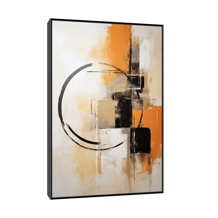 Canvas Slika na platnu Forma kruga, Sa ramom, 80 x 120 cm, Crni