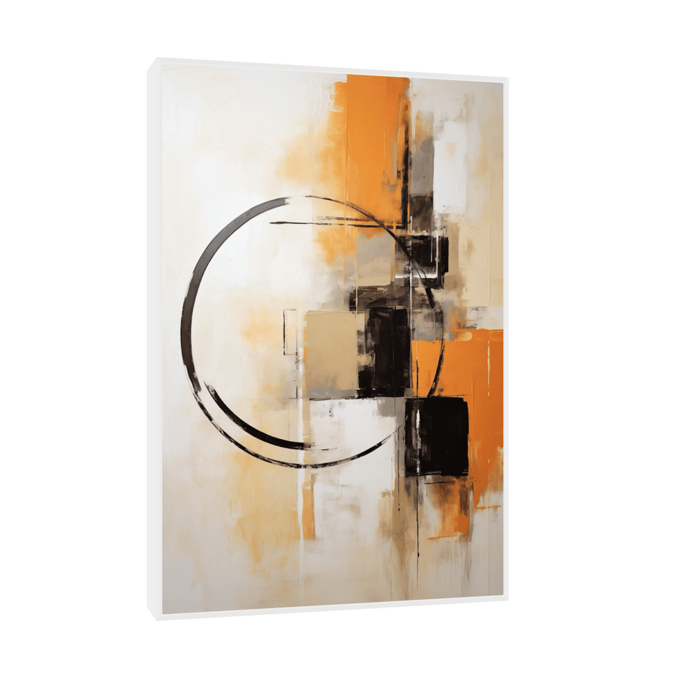 Canvas Slika na platnu Forma kruga, Sa ramom, 50 x 75 cm, Beli