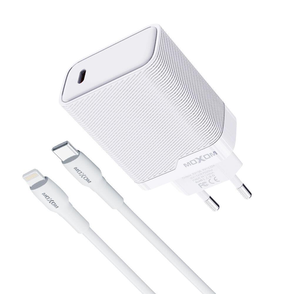 Moxom Kućni punjač MX-HC293, Type-C na Lightning, 20W, Beli
