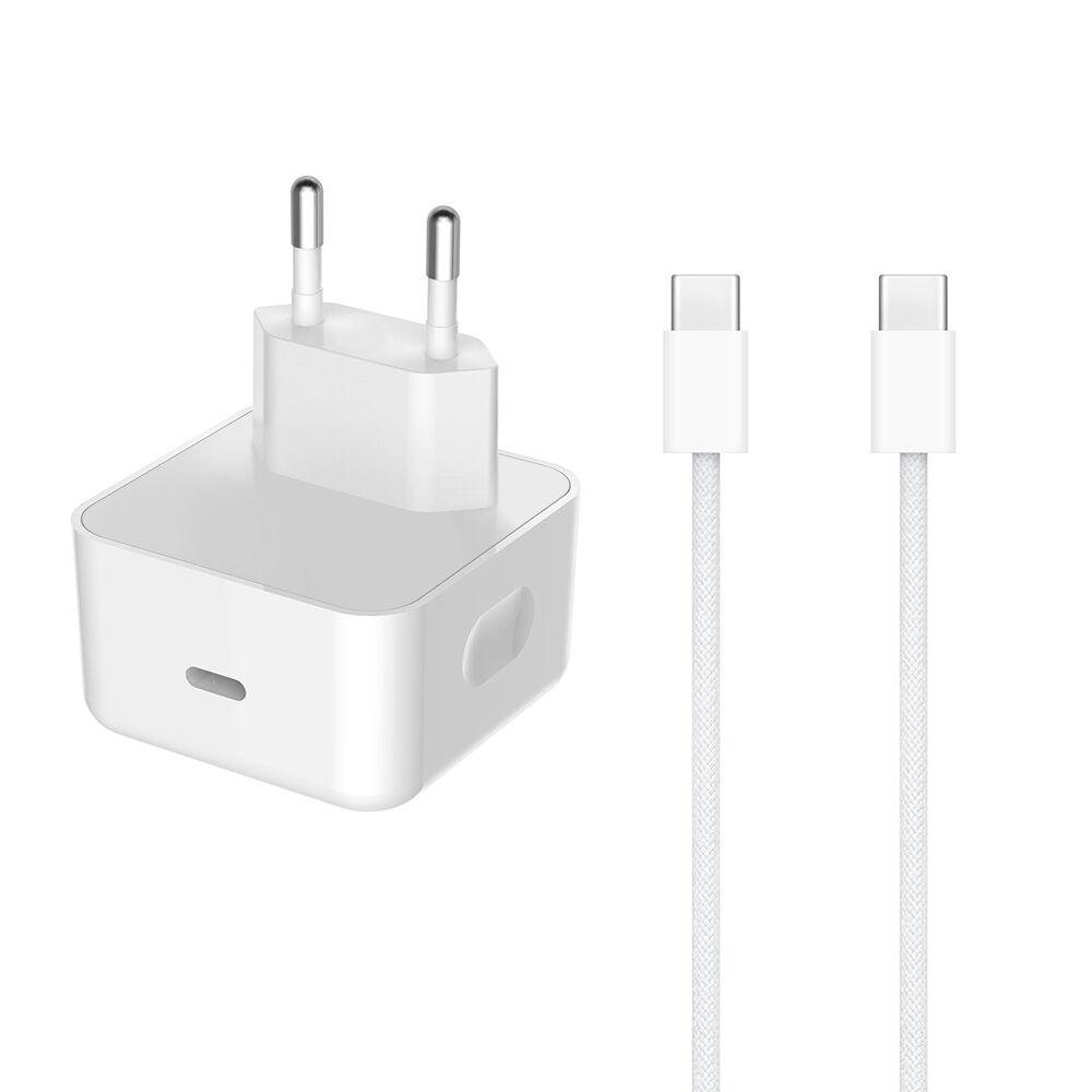 Kućni punjač za iPhone 17/AIR/17 Pro/17 Pro Max, Type-C na Type-C, 40W, HQ, Beli