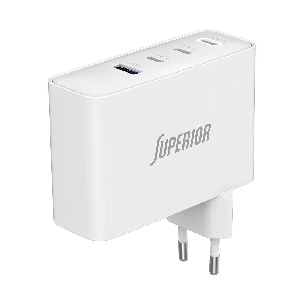 Superior Kućište punjača SU-10001ACCC, 100W, GaN, Fast PD, USB, Belo