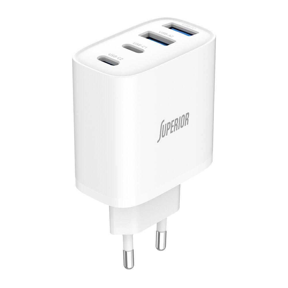 Superior Kućište punjača SU-4001AACC, 40W, GaN, Fast PD, USB, Belo