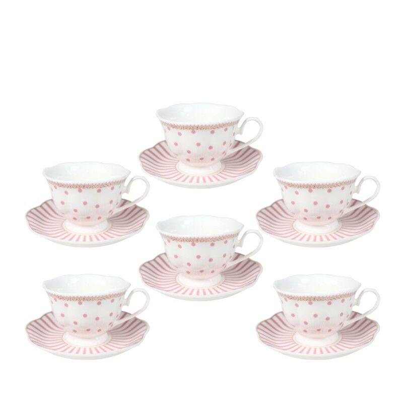 Sigma porcelanski set za kafu 6/1 (tuf/ružičasti) JH-COF6-6276