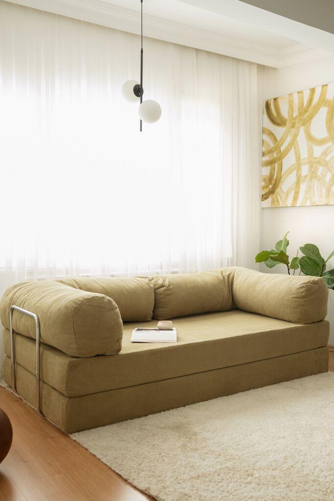 Atelier del Sofa Trosed na razvlačenje Nook, 100x200x70cm, Žuti