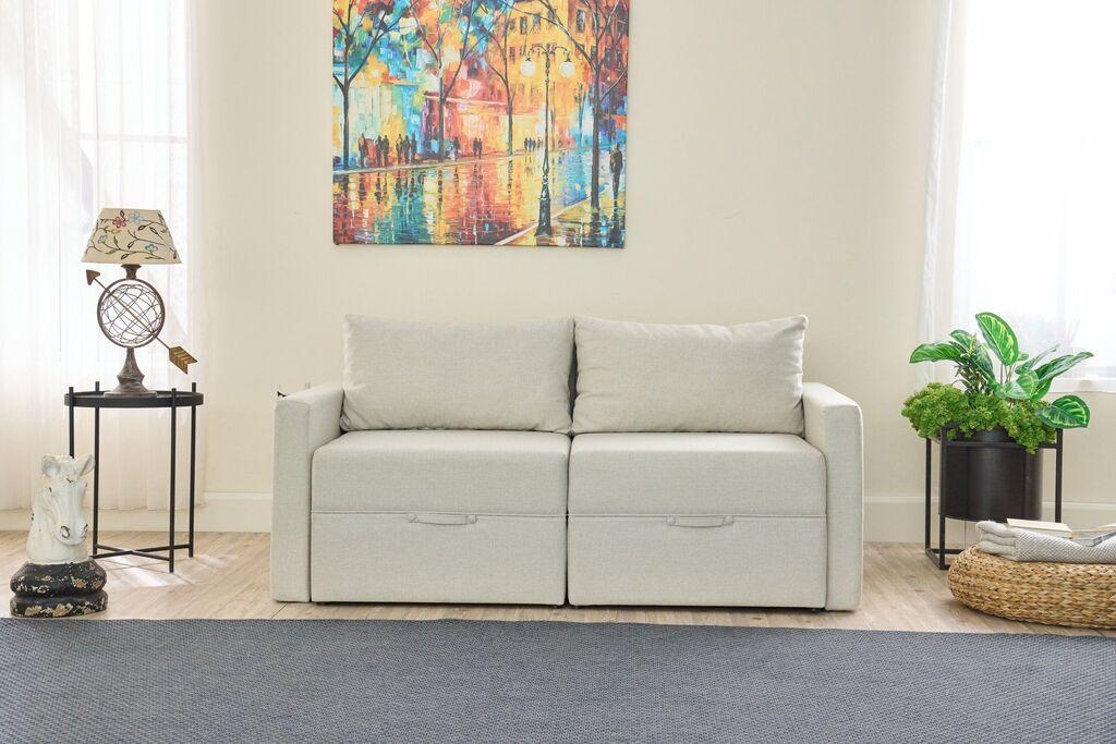 Atelier del Sofa Dvosed na razvlačenje Saros, 155x72x110cm, Beli