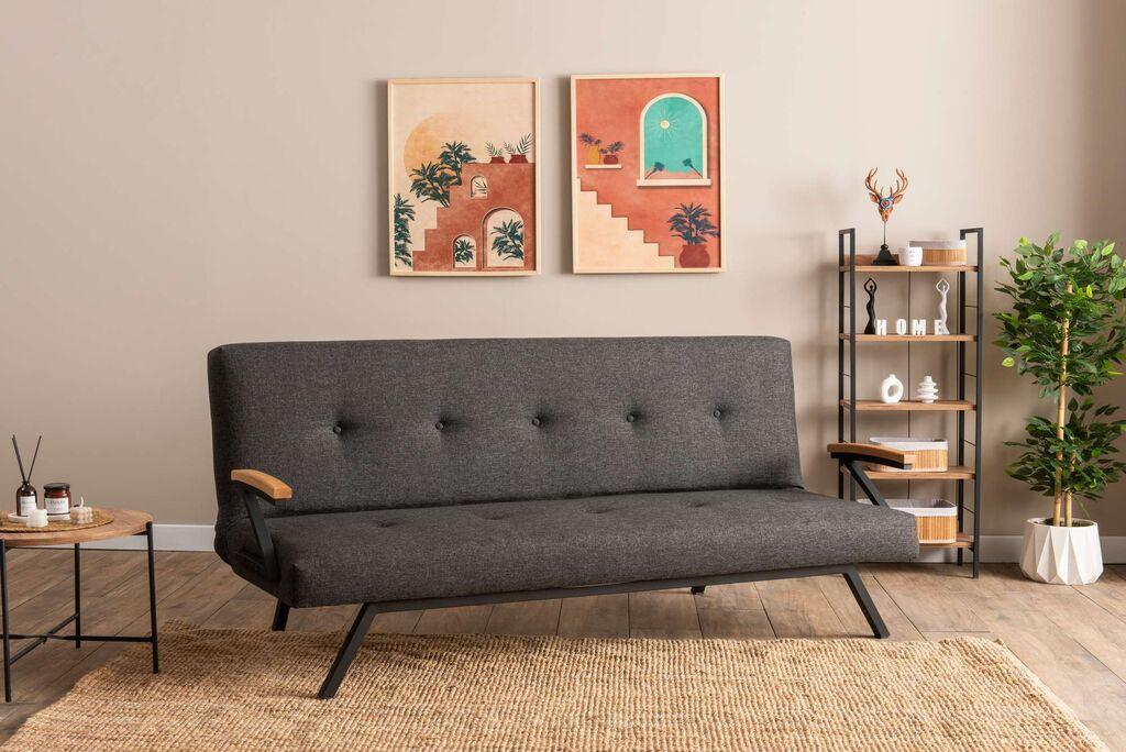 Atelier del Sofa Trosed na razvlačenje Zven, 180x64x78cm, Antracit
