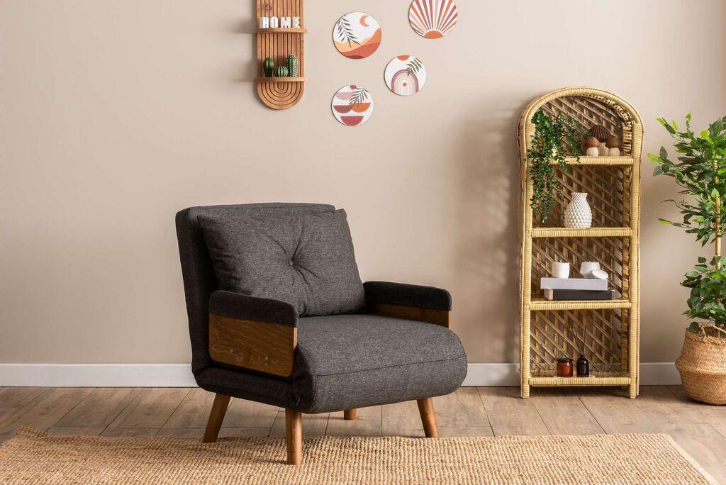 Atelier del Sofa Fotelja na razvlačenje Cosmo, 190x70x82cm, Antracit