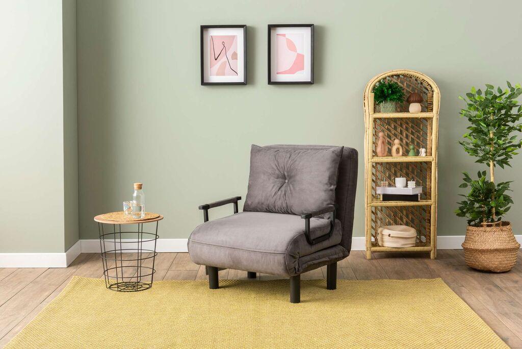 Atelier del Sofa Fotelja na razvlačenje Sento, 175x50x75cm, Tamnosiva