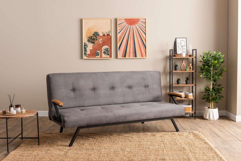 Atelier del Sofa Trosed na razvlačenje Zven, 180x64x78cm, Tamnosivi