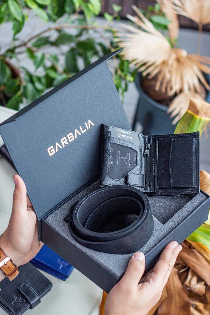 Garbalia Set za muškarce kaiš i novčanik Dortmund, Crni