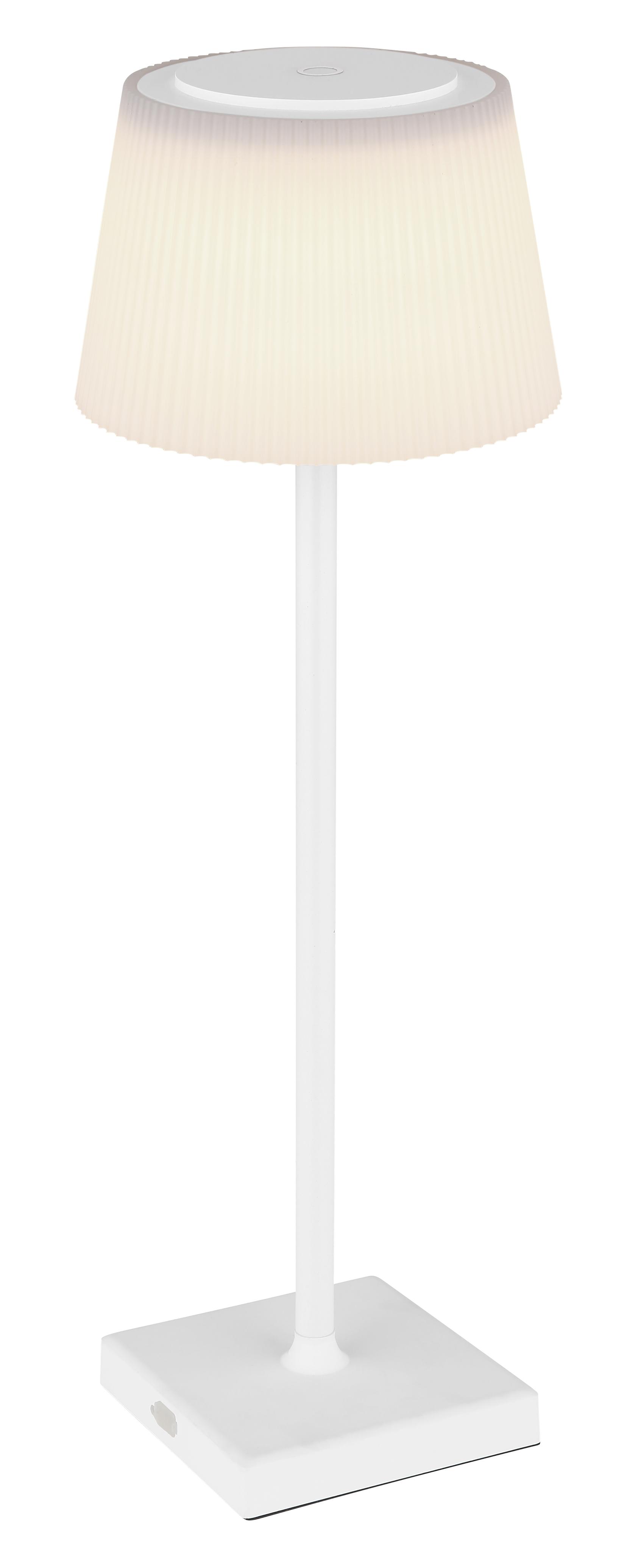 Stona lampa bela mat, LED