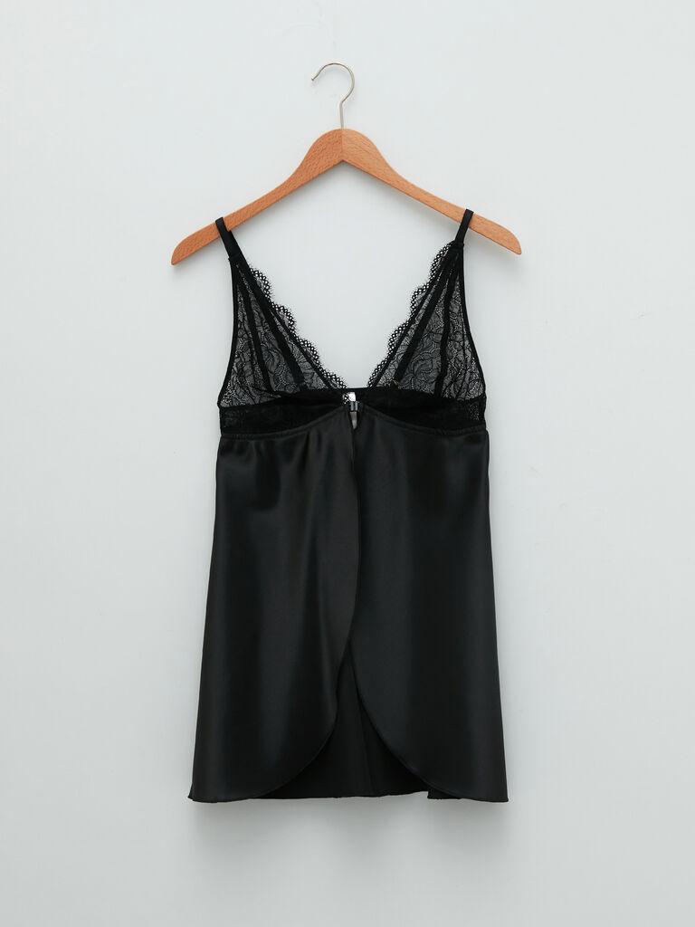 LC Waikiki Ženska spavaćica, W1IO57Z8-CVL, Bez rukava, Crna