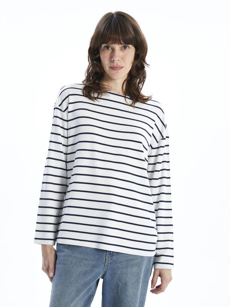 LC Waikiki Ženska majica, S5AT02Z8-LFC, Dug rukav, Bela