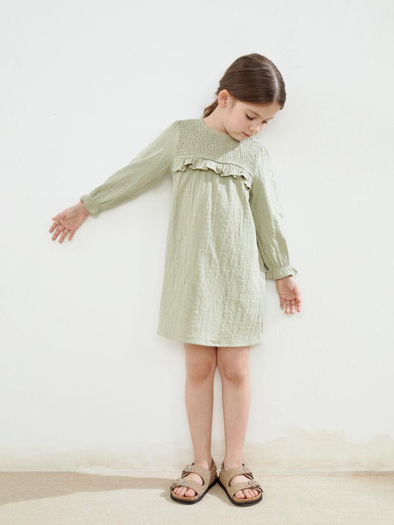 LC Waikiki Haljina za devojčice S5AS14Z1-GHY, Dugi rukav, Zelena