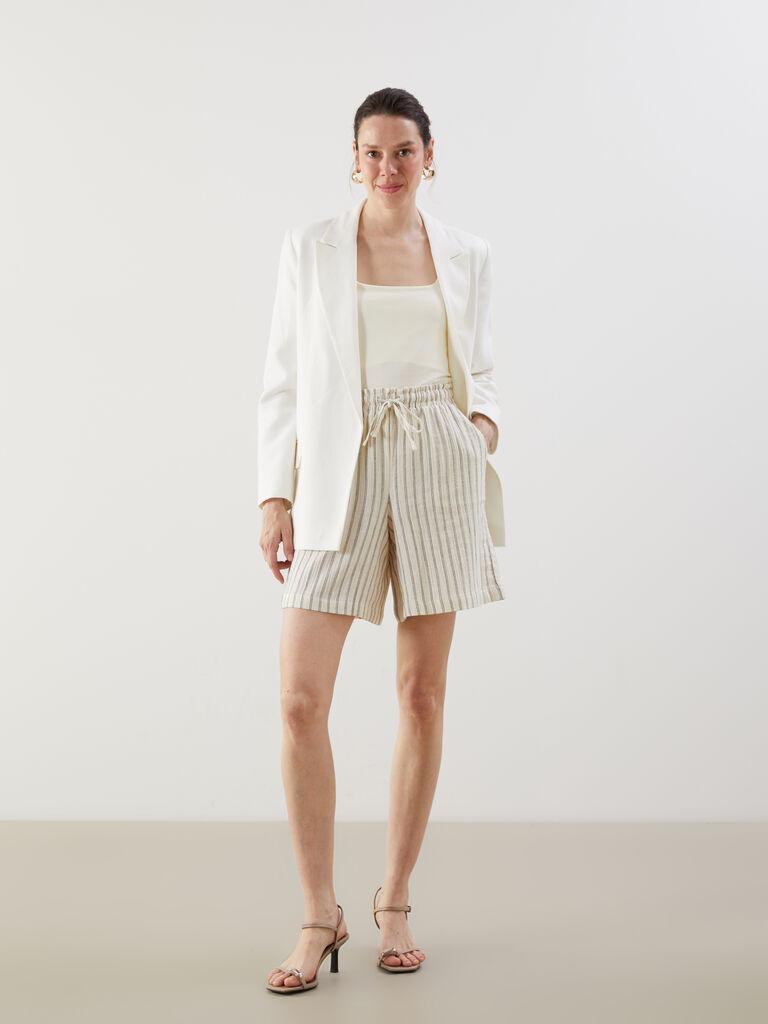 LC Waikiki Ženski šorc, S5IY70Z8-LEN, Krem