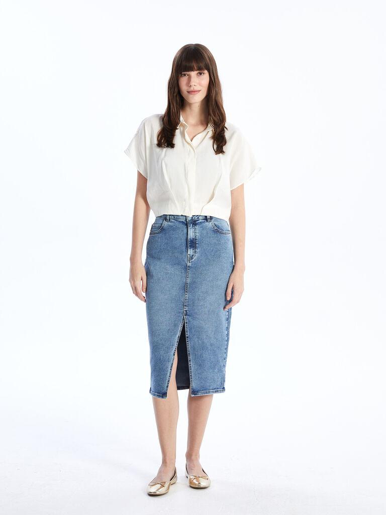 LC Waikiki Ženska suknja, S48115Z8-563, Midi, Plava