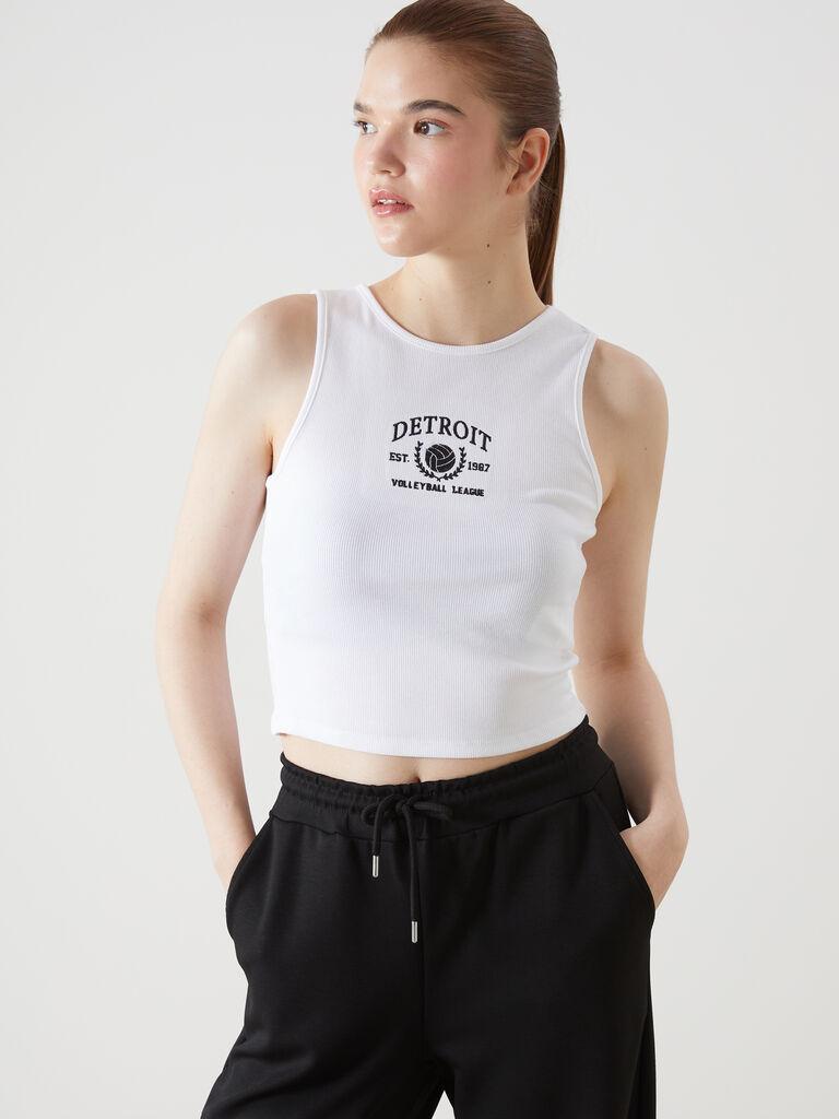 LC Waikiki Ženska majica, S5EE40Z8-Q6K, Bez rukava, Bela